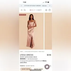 Dresses | Lydia Satin Rosegold Bridesmaid Dress | Poshmark